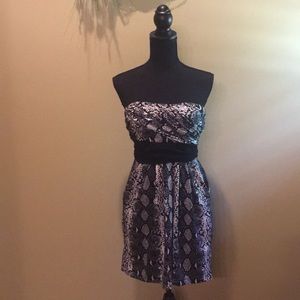 Strapless snake print dress